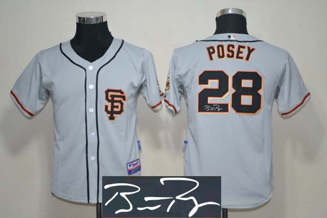 Posey San Francisco Giants grey jersey