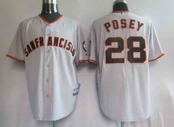 Posey San Francisco Giants grey Throwback jersey