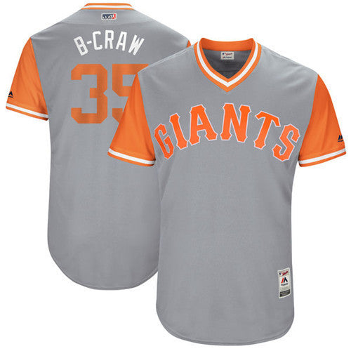 Brandon Crawford B Craw Majestic San Francisco Giants gray jersey