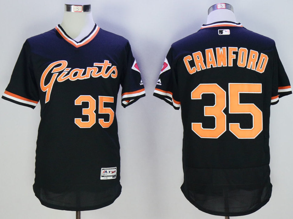 Brandon Crawford San Francisco Giants black Cooperstown jersey