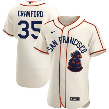 Brandon Crawford San Francisco Giants cream Throwback jersey