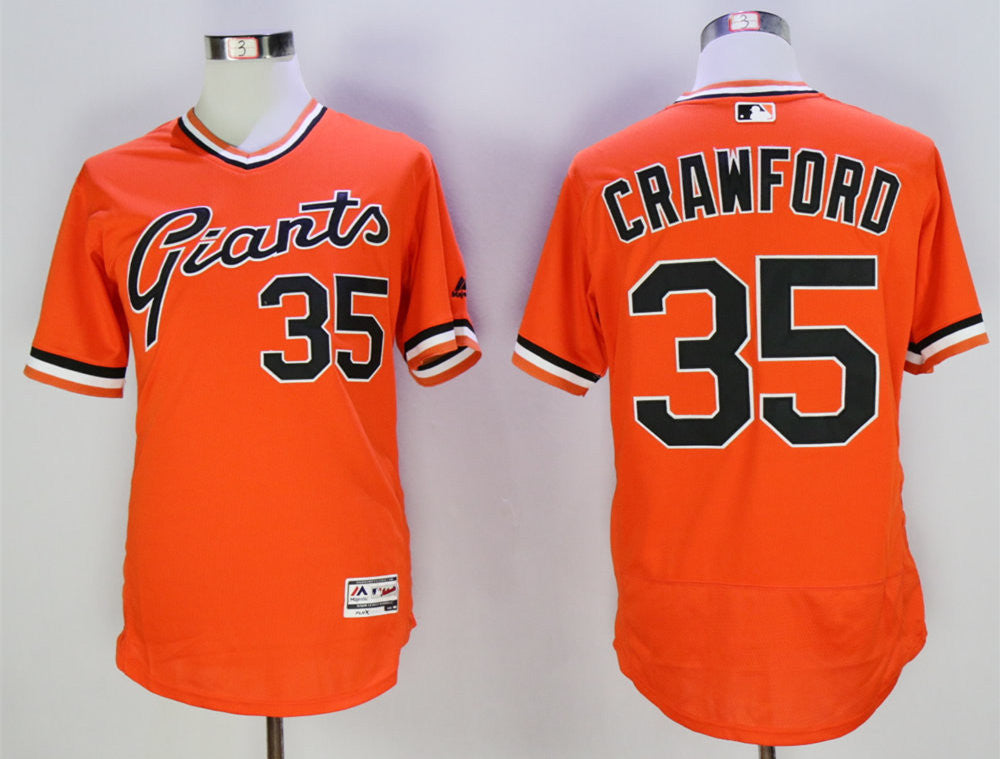 Brandon Crawford San Francisco Giants orange Throwback jersey