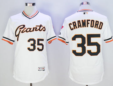 Brandon Crawford San Francisco Giants white Throwback jersey