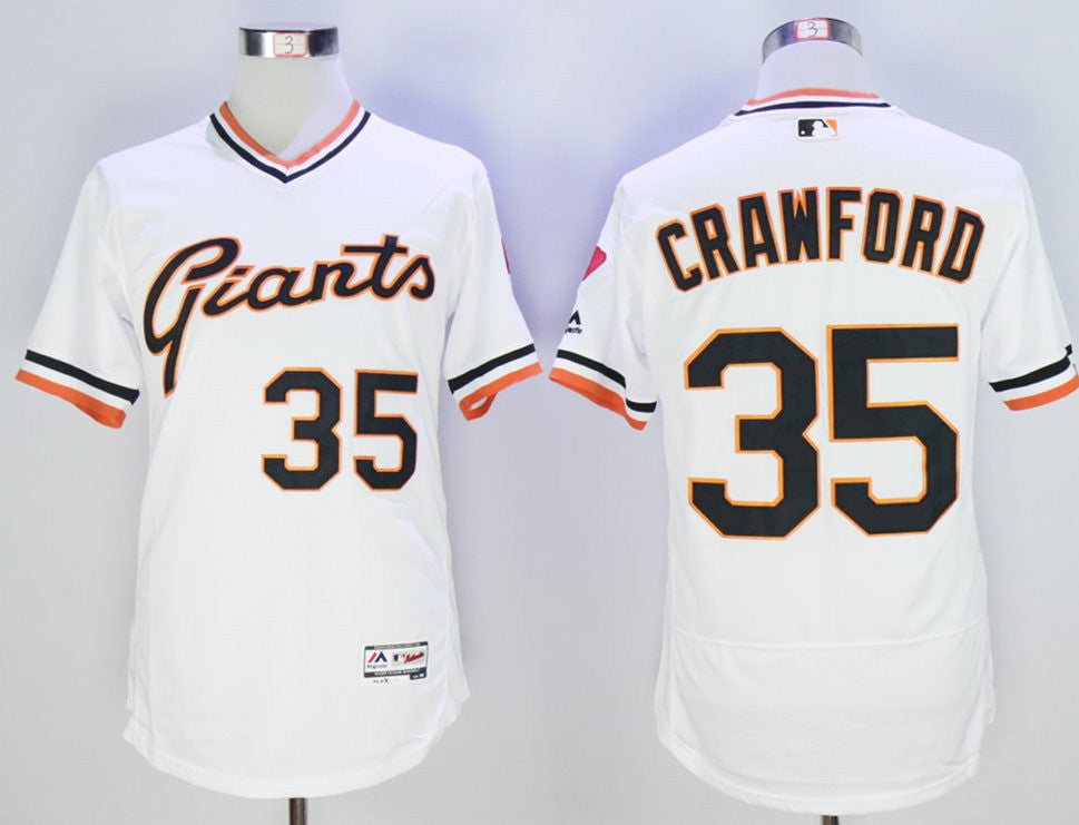 Brandon Crawford San Francisco Giants white Throwback jersey