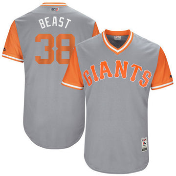 Michael Morse Beast Majestic San Francisco Giants gray jersey