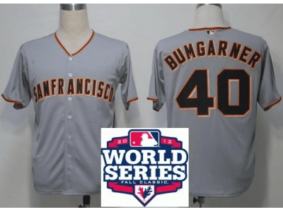 Bumgarner San Francisco Giants grey jersey