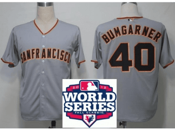 Bumgarner San Francisco Giants grey jersey
