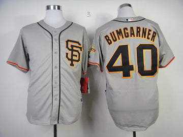 Bumgarner San Francisco Giants grey jersey