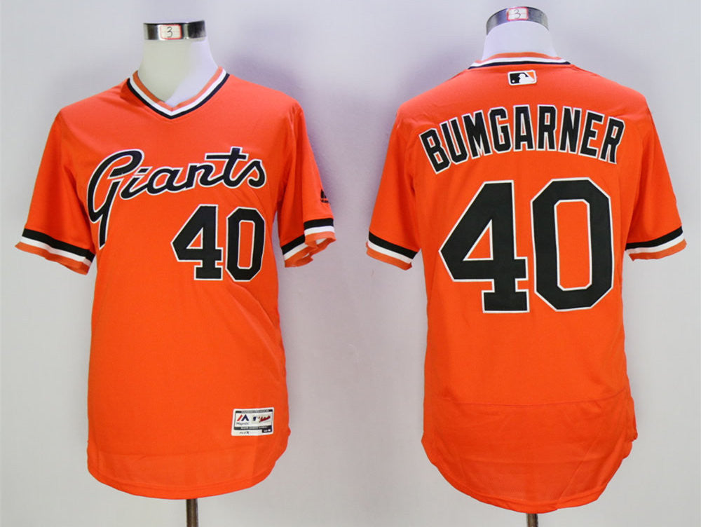 Madison Bumgarner San Francisco Giants orange Throwback jersey