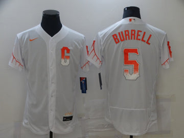 Pat Burrell San Francisco Giants white City Connect jersey