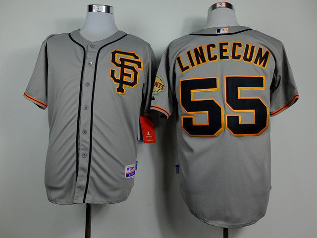 Lincecum San Francisco Giants grey Road jersey