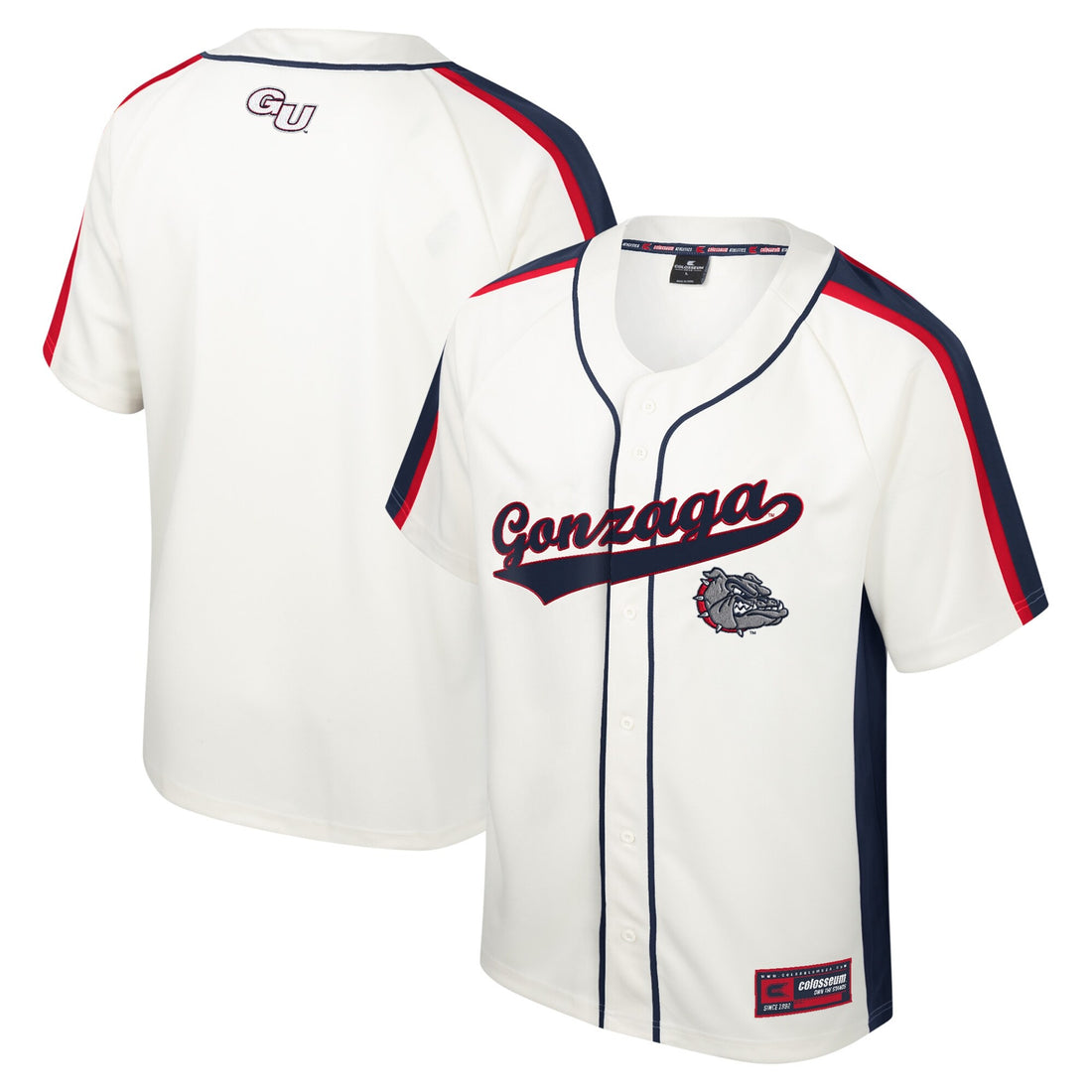 Colosseum Ruth Button-up Gonzaga Bulldogs cream jersey