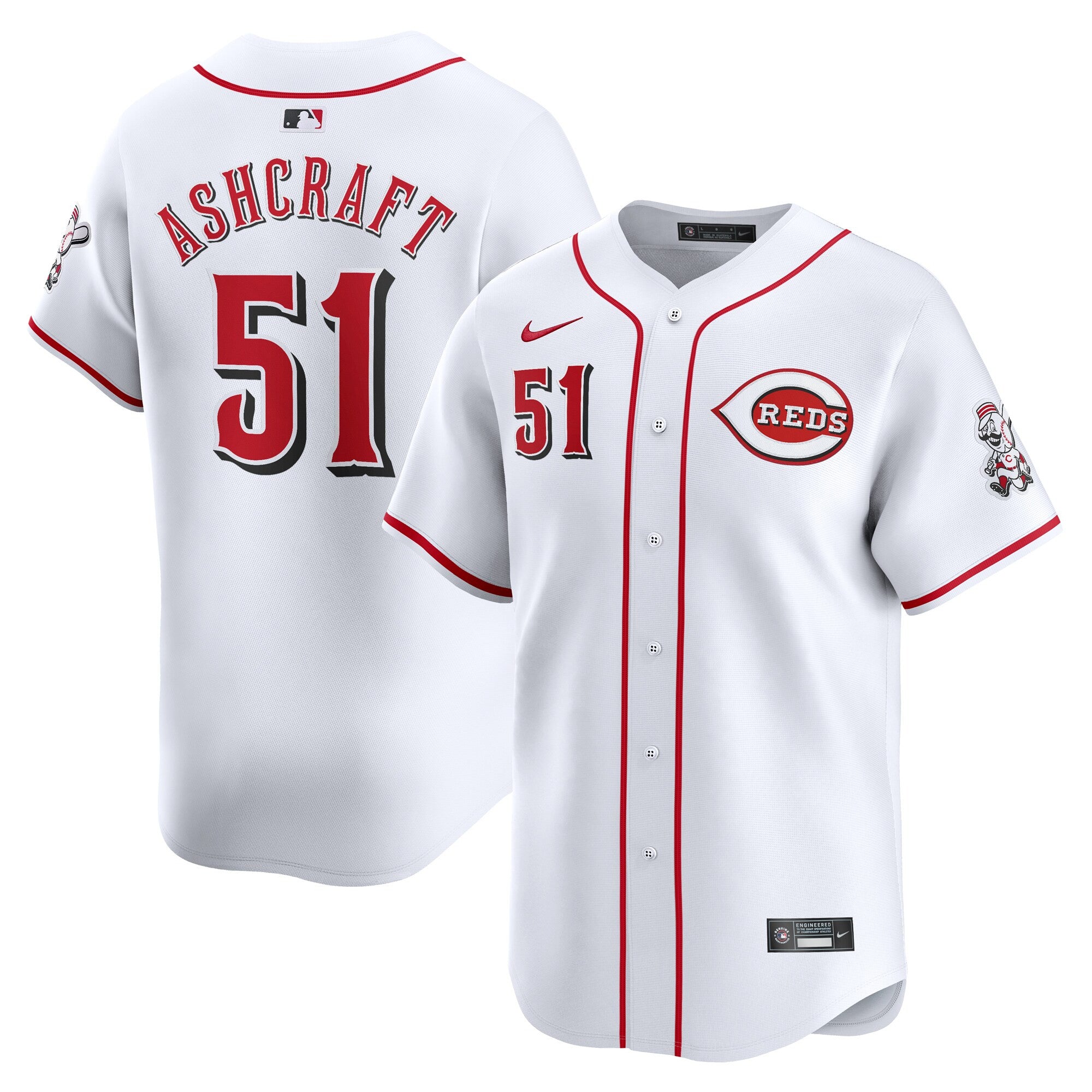 Graham Ashcraft Cincinnati Reds white Limited jersey