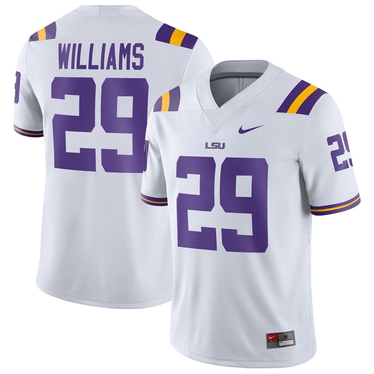 Greedy Williams LSU Tigers white jersey