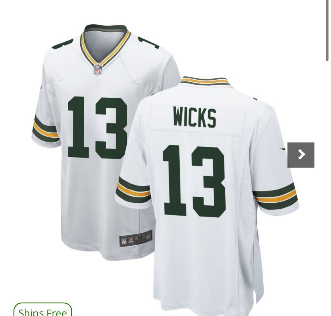 Dontayvion Wicks Green Bay Packers white Game jersey