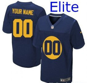 Custom Green Bay Packers navy Elite jersey