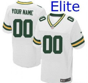 Custom Green Bay Packers white Elite jersey