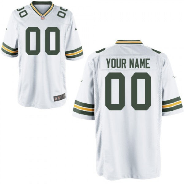 Custom Green Bay Packers white Game jersey
