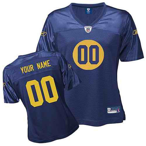 Custom Green Bay Packers blue jersey