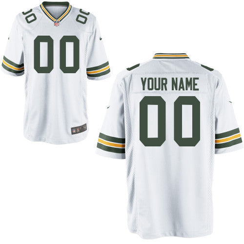 Custom Green Bay Packers white Game jersey