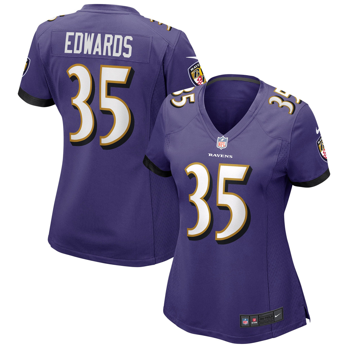 Gus Edwards Baltimore Ravens purple jersey