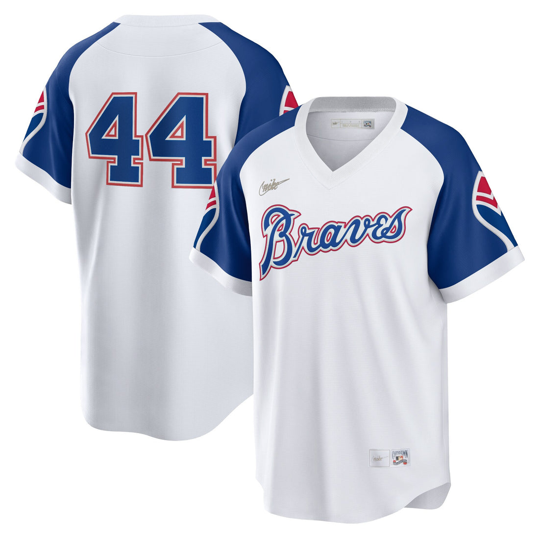 Hank Aaron Atlanta Braves white Cooperstown jersey