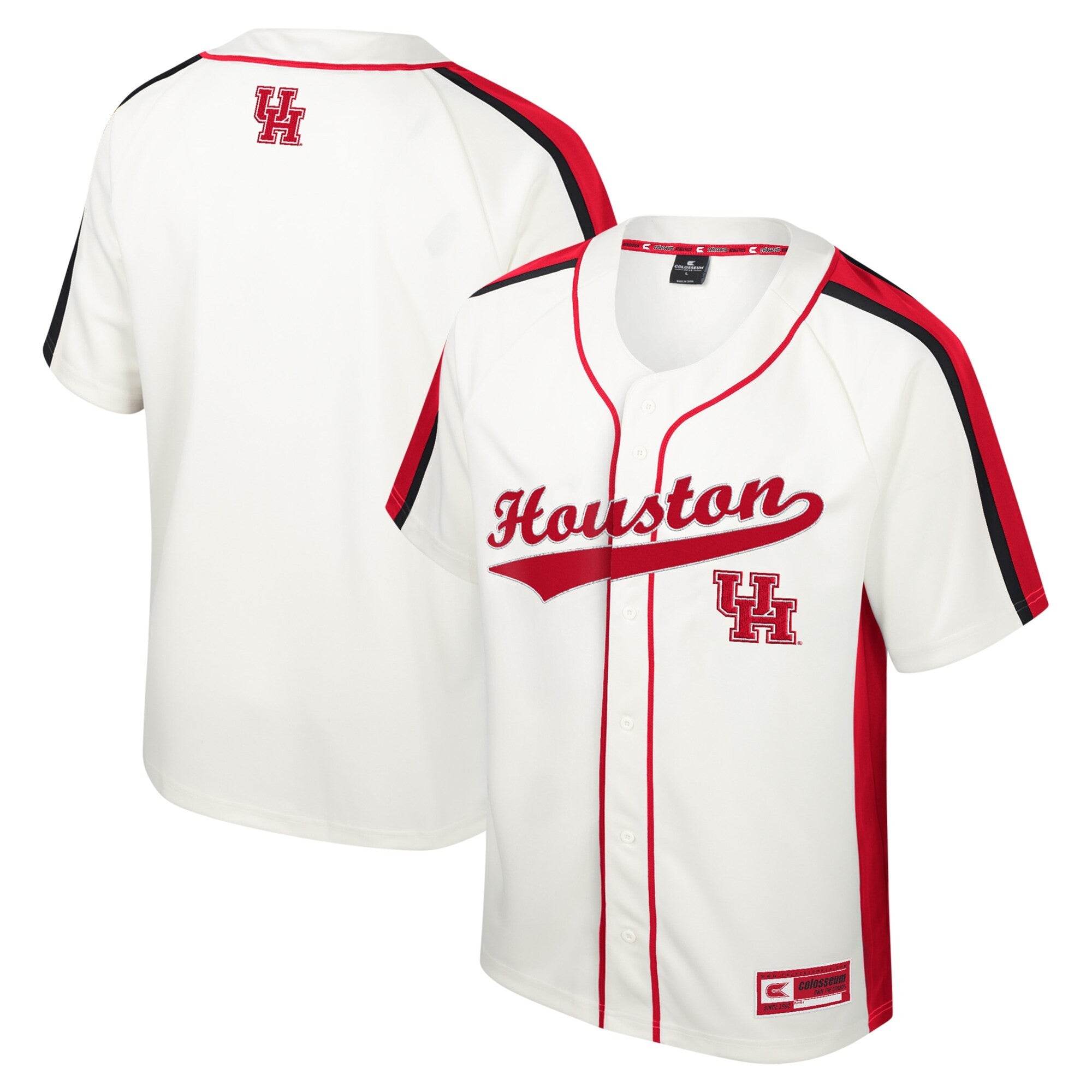 Colosseum Ruth Button-up Houston Cougars cream jersey