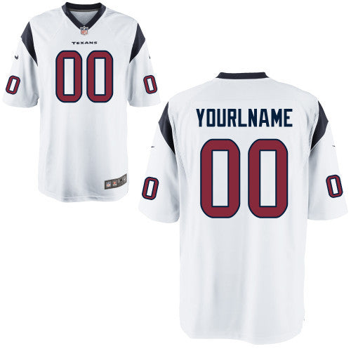 Custom Houston Texans white Game jersey