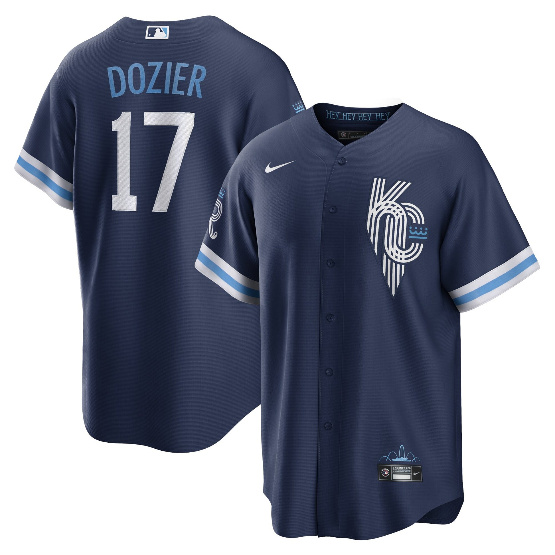 Hunter Dozier Kansas City Royals navy City Connect jersey