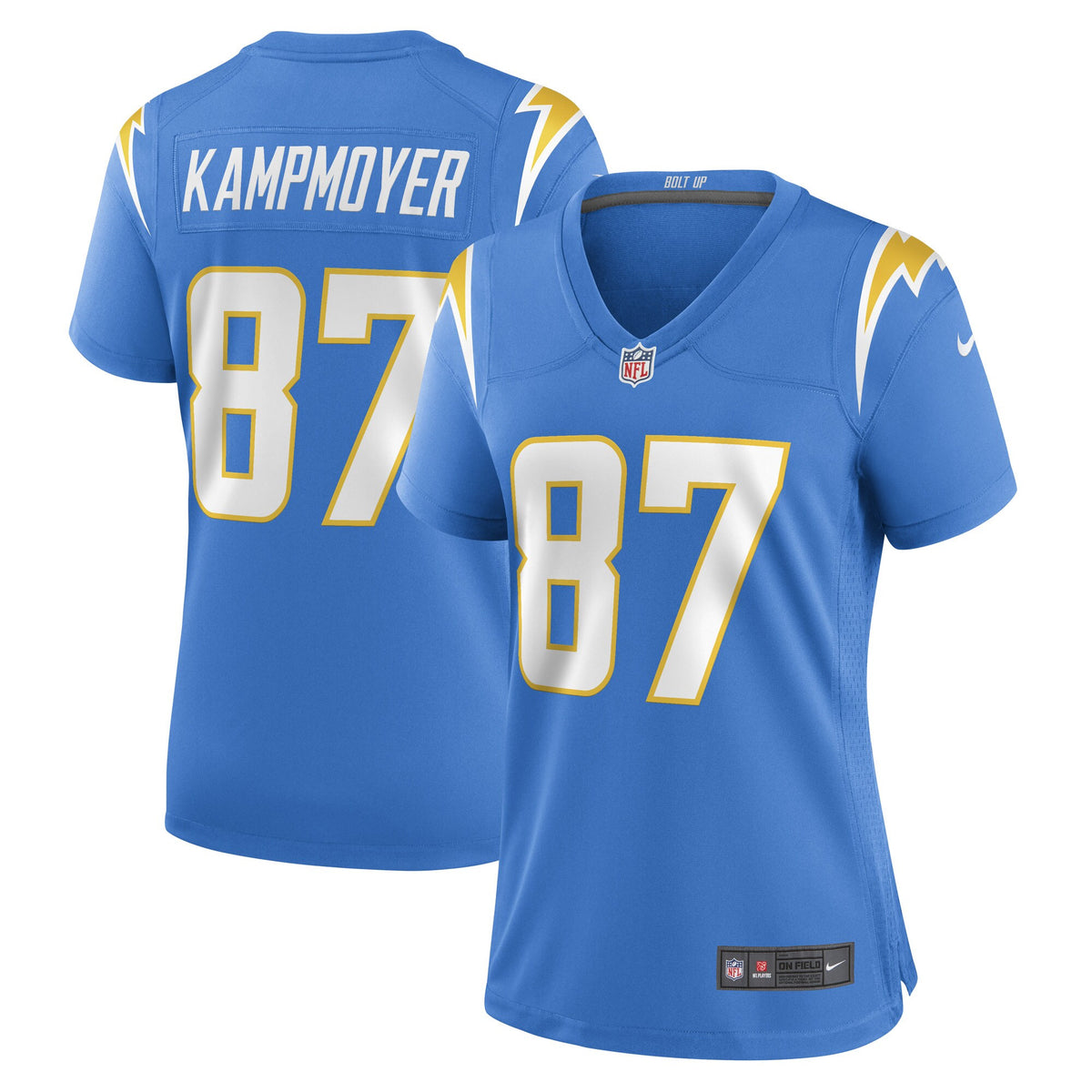 Hunter Kampmoyer Los Angeles Chargers blue Game jersey