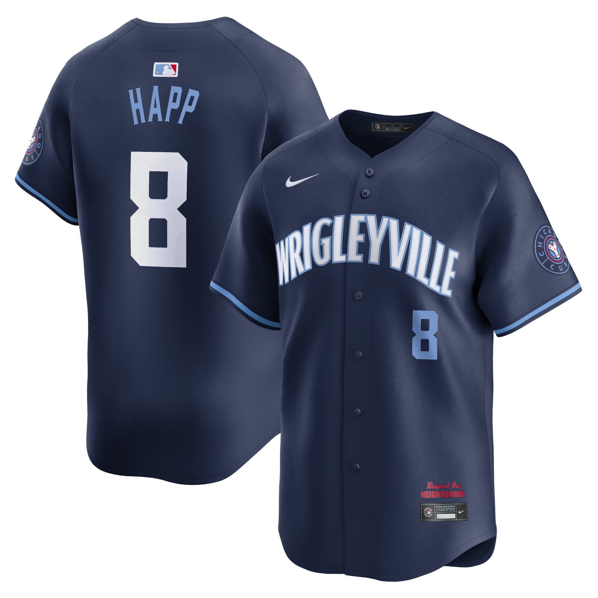 Ian Happ Chicago Cubs navy City Connect jersey
