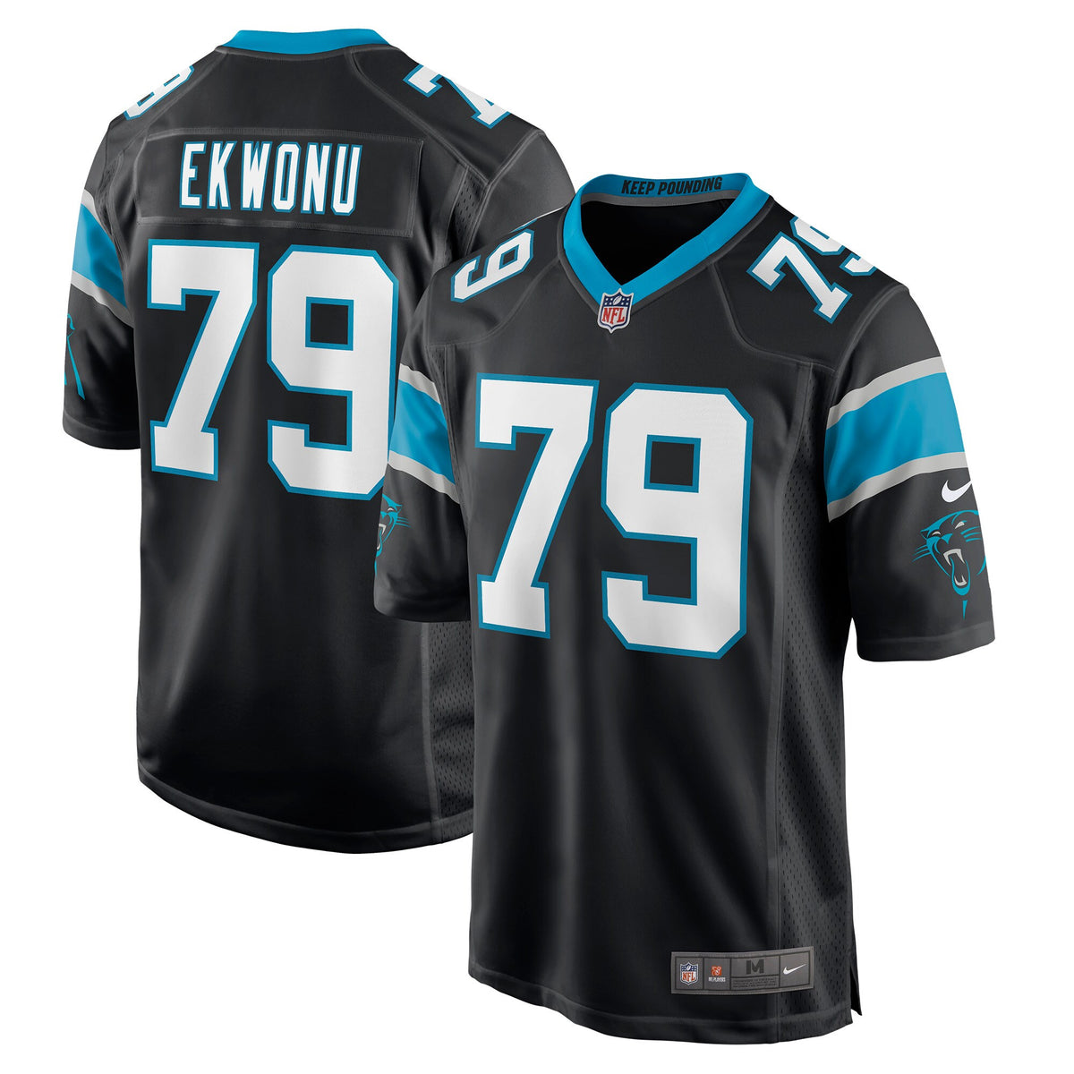 Ikem Ekwonu Carolina Panthers black jersey
