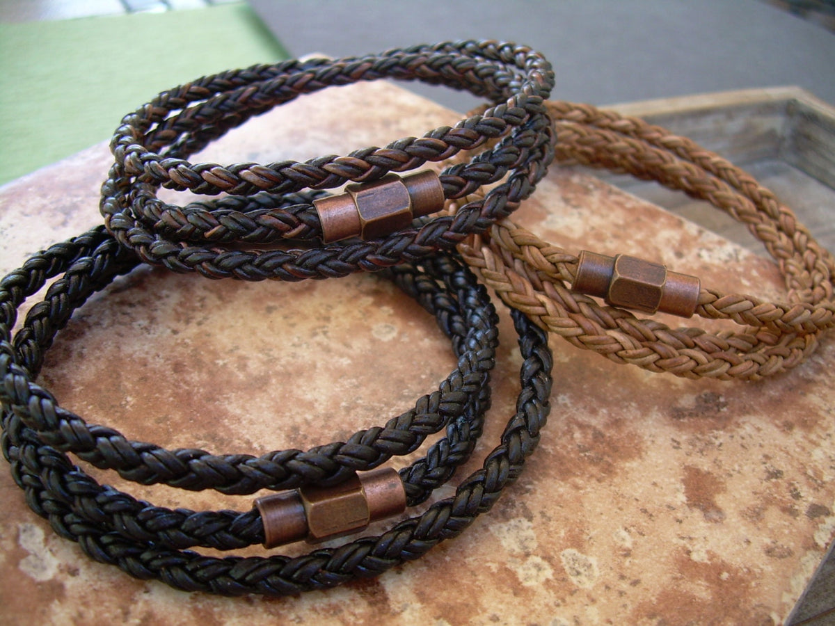 Viking Vegvisir Compass Bracelet - Viking Braided Leather Bracelet – Norse Runes, Celtic Knot