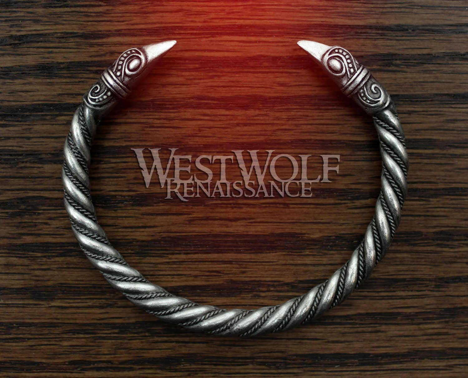 Viking Odin Bracelet - Silver Viking Raven Torc with Odin's Ravens Hugin and Munin — Norse