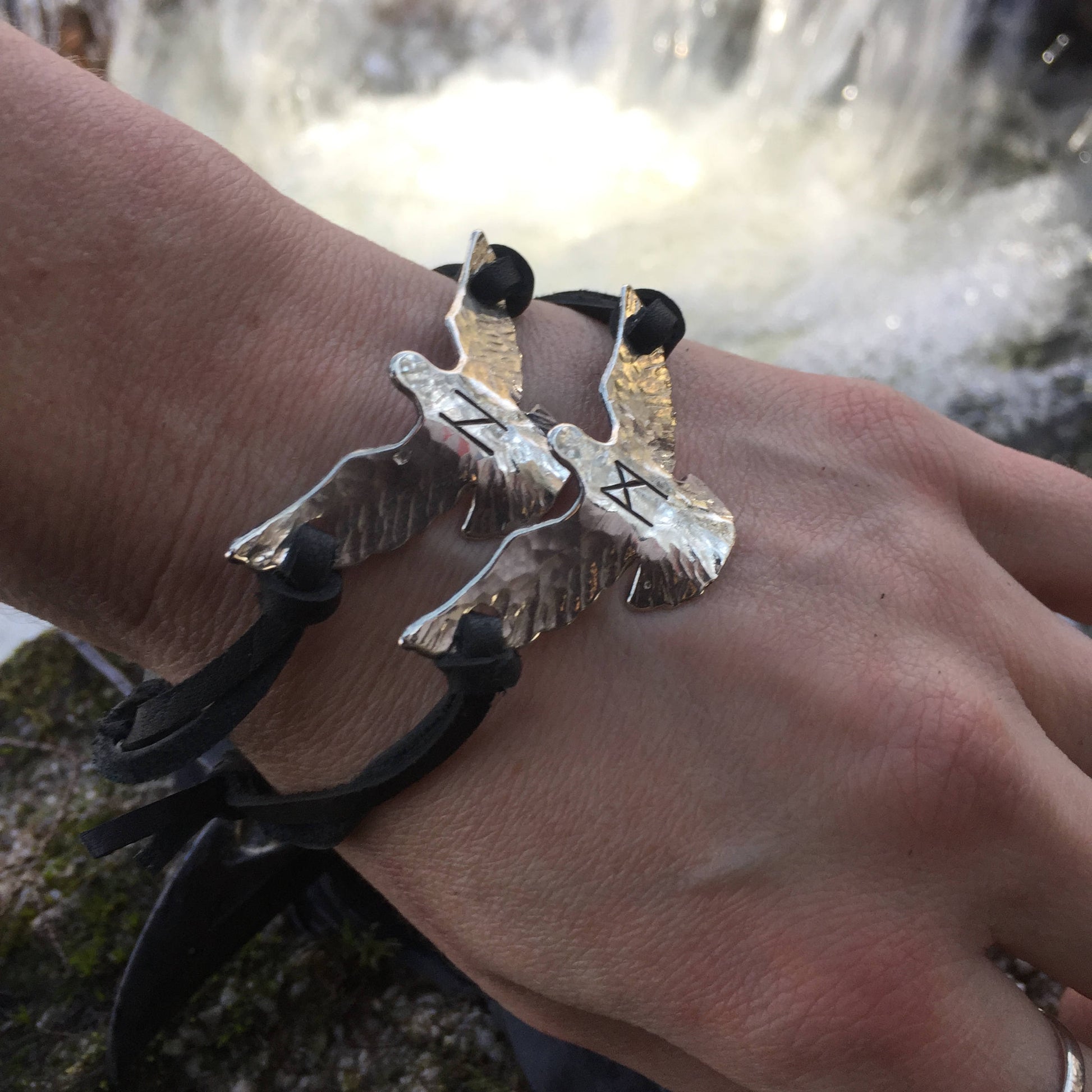 Viking Raven Bracelet for Men, Stainless Steel Norse Cuff Bracelet, Nordic Raven Wristband, Viking