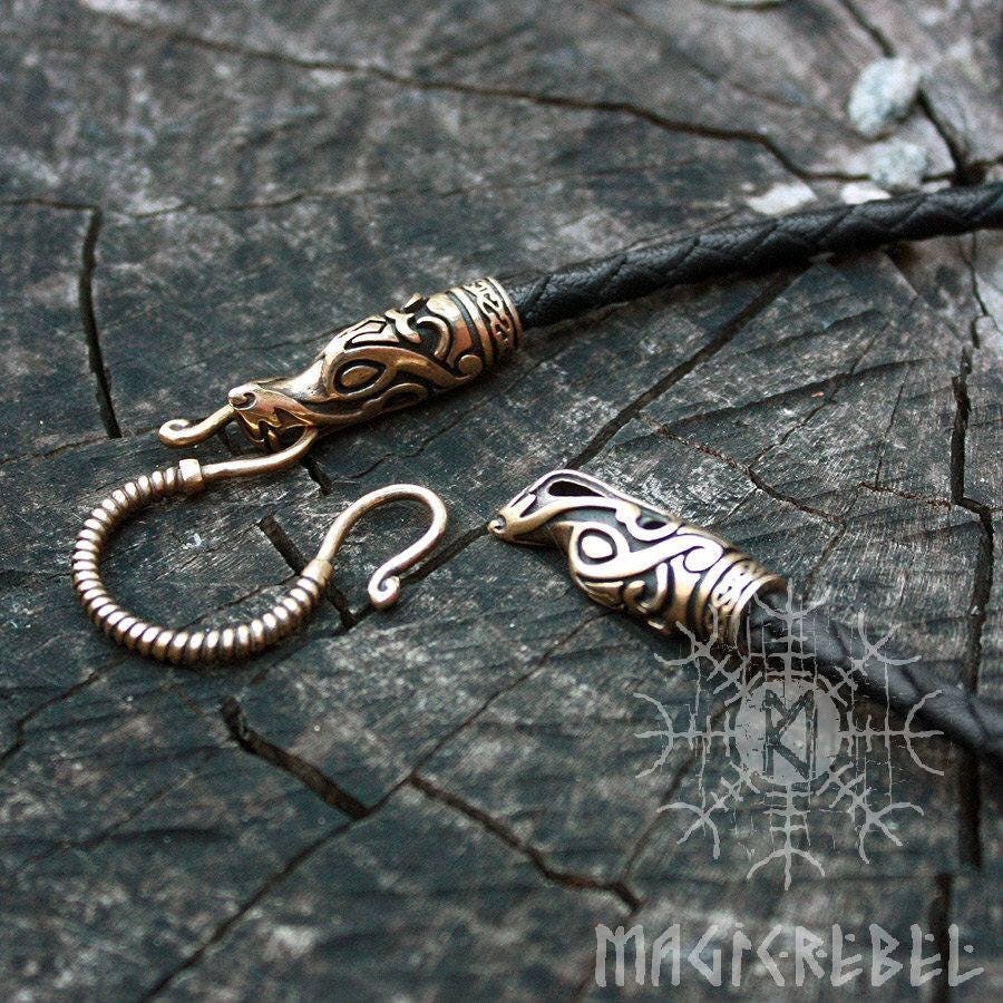 Viking Wolf Home Decor - Viking Handmade Genuine Leather Necklaces Braided Round Three Colors