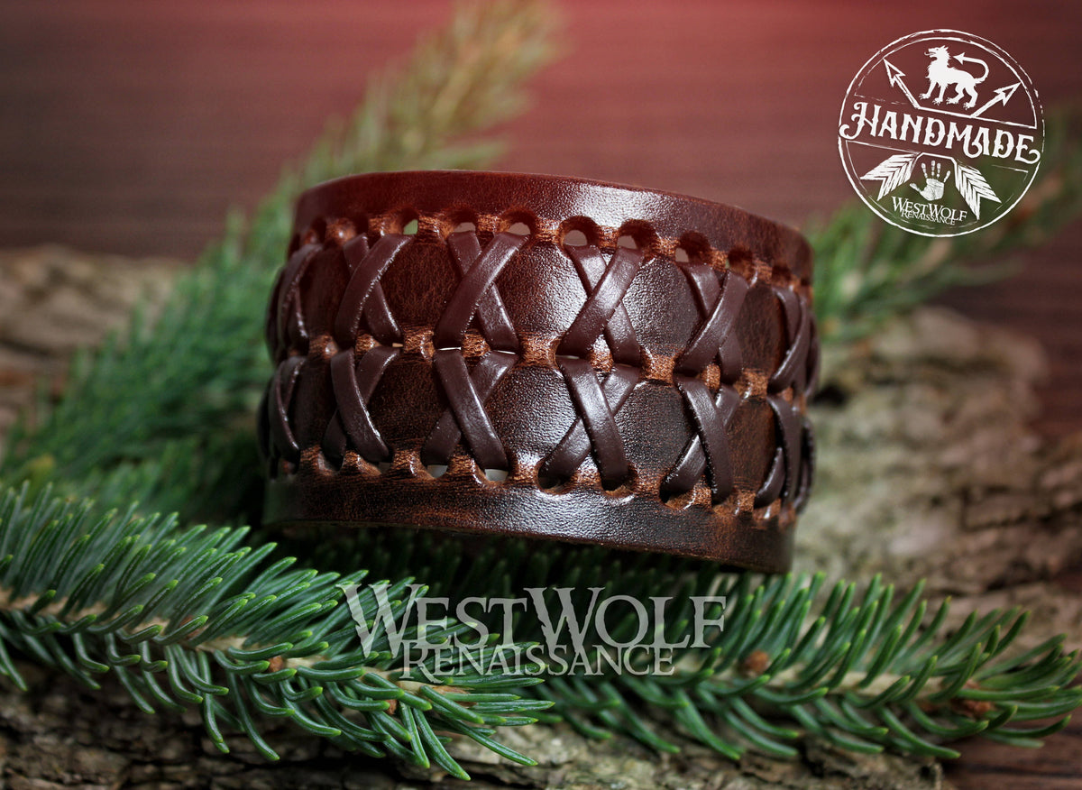 Viking Thor's Hammer Bracelet - Mjolnir Bracelet with Thor Hammer, Braided Viking Leather Bracelet
