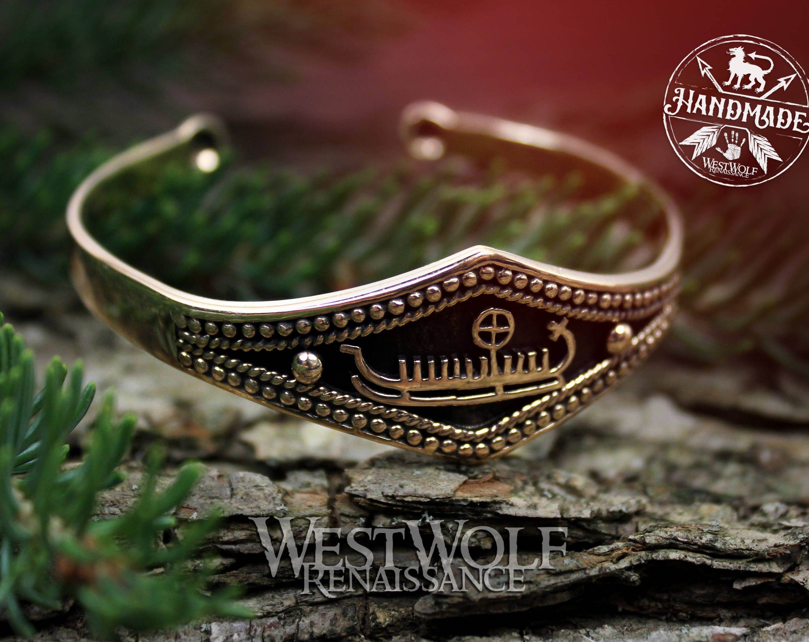 Viking Longship Ring, Oxidized Sterling Silver Band, Ocean Wave Jewelry