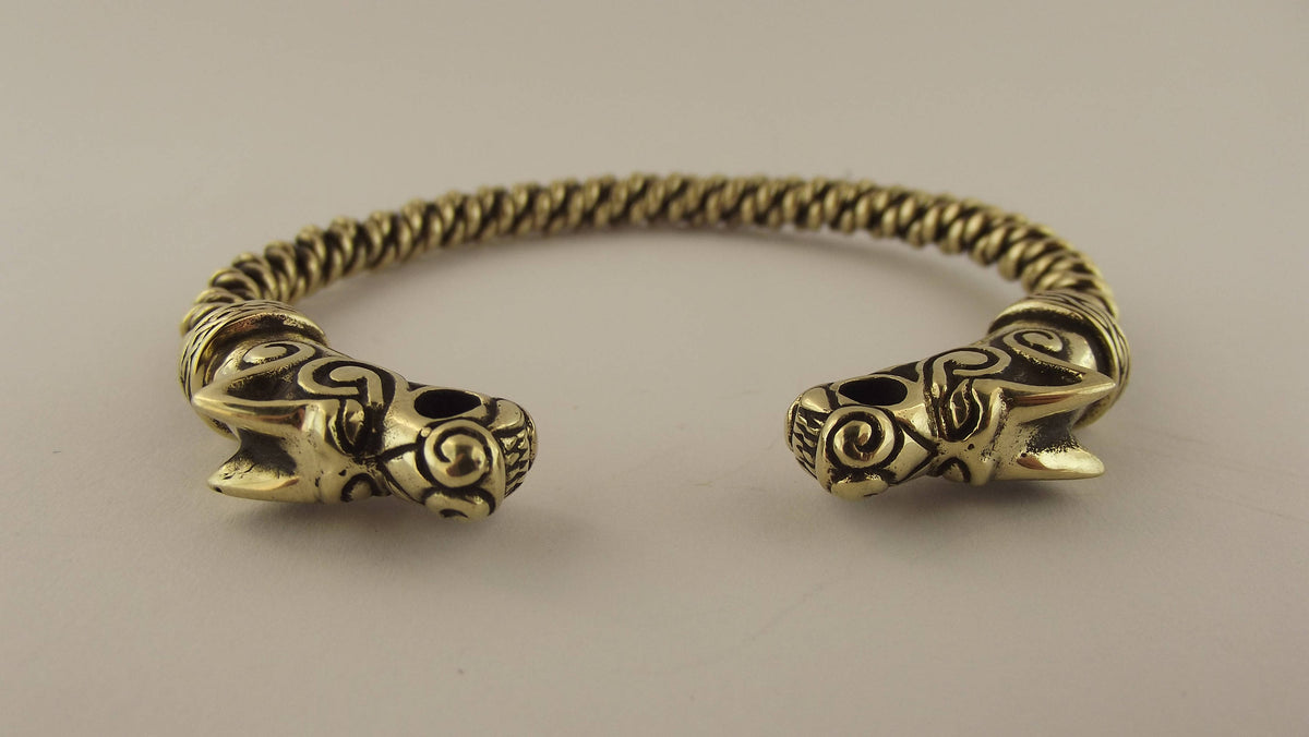 Viking Odin Bracelet - Viking bracelet bronze, Odin's wolves, Viking jewelry, Norse, Fenrir