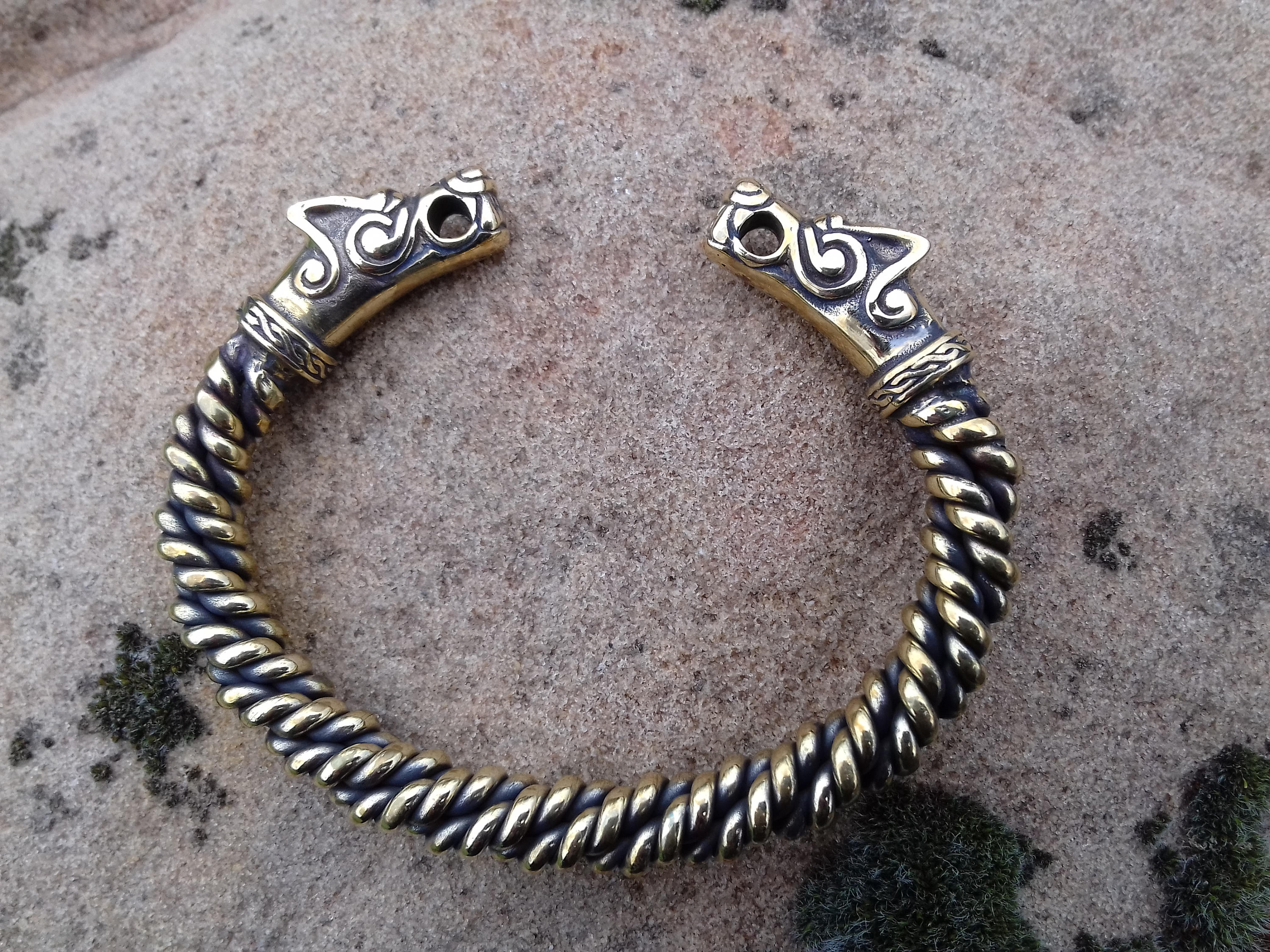 Viking Odin Bracelet - Viking bracelet bronze, Odin's wolves, Viking jewelry, Norse, Fenrir