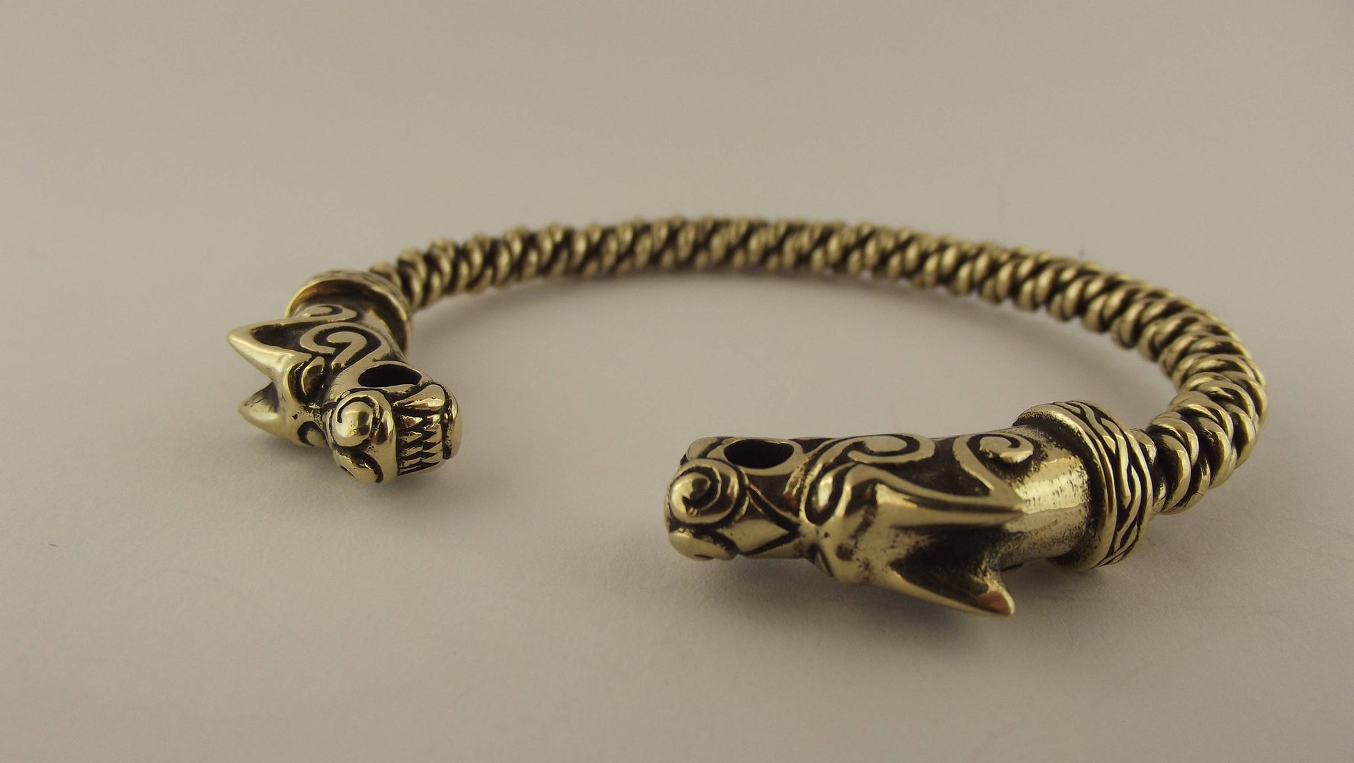 Viking Odin Bracelet - Viking bracelet bronze, Odin's wolves, Viking jewelry, Norse, Fenrir