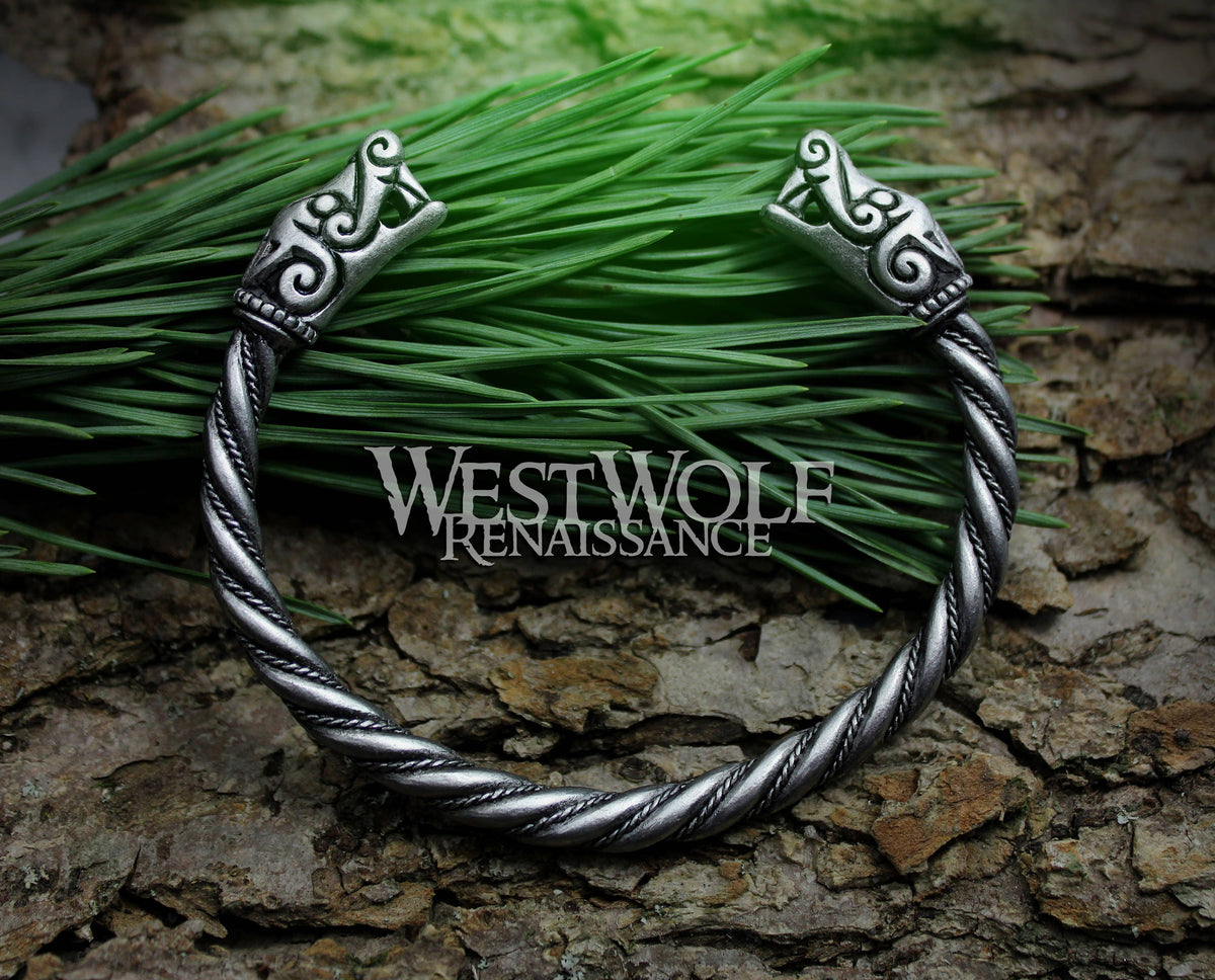 Viking Wolf Bracelet - Sterling Silver Viking Wolf Bracelet with Runes – Nordic Mythology Jewelry