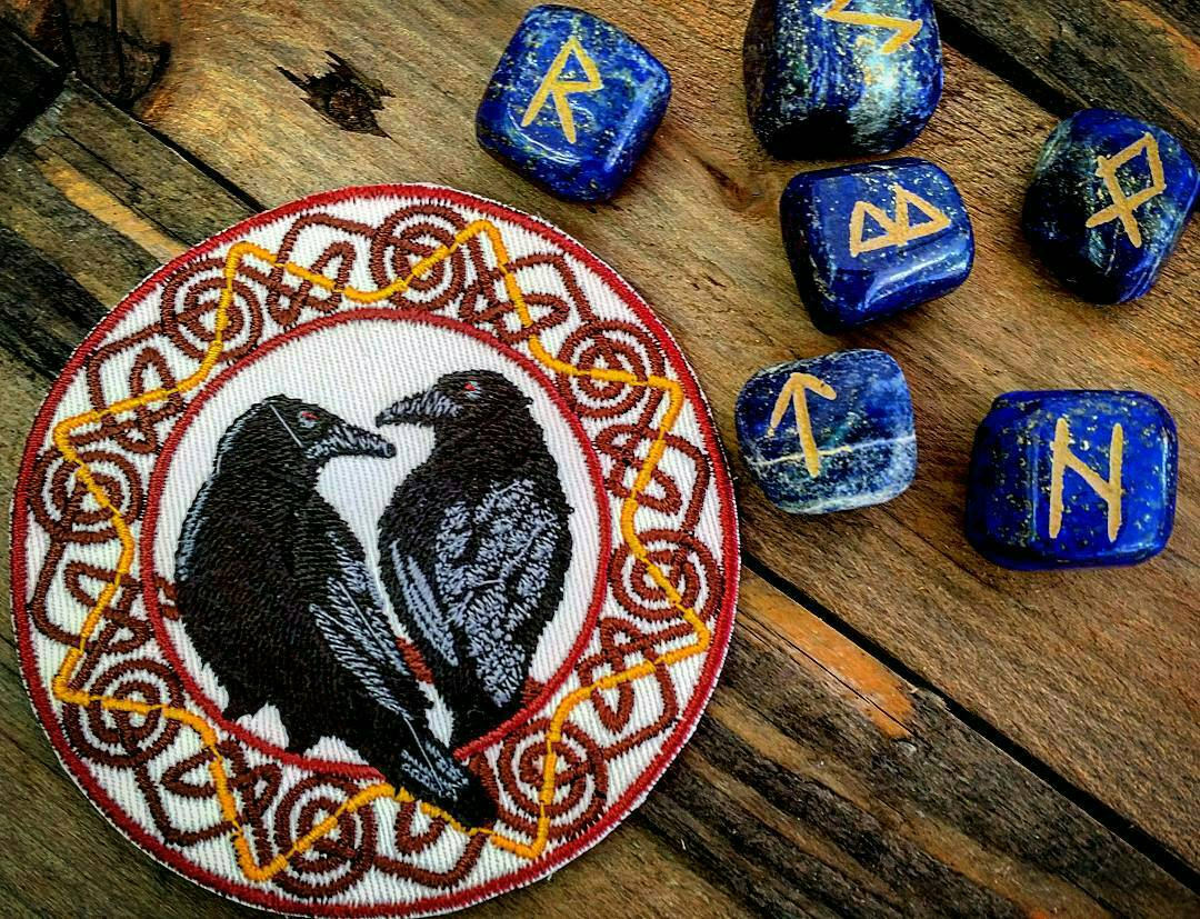 Viking Raven Jacket - Viking Warrior Raven Embroidered Patch, Norse Mythology Nordic Jacket Back