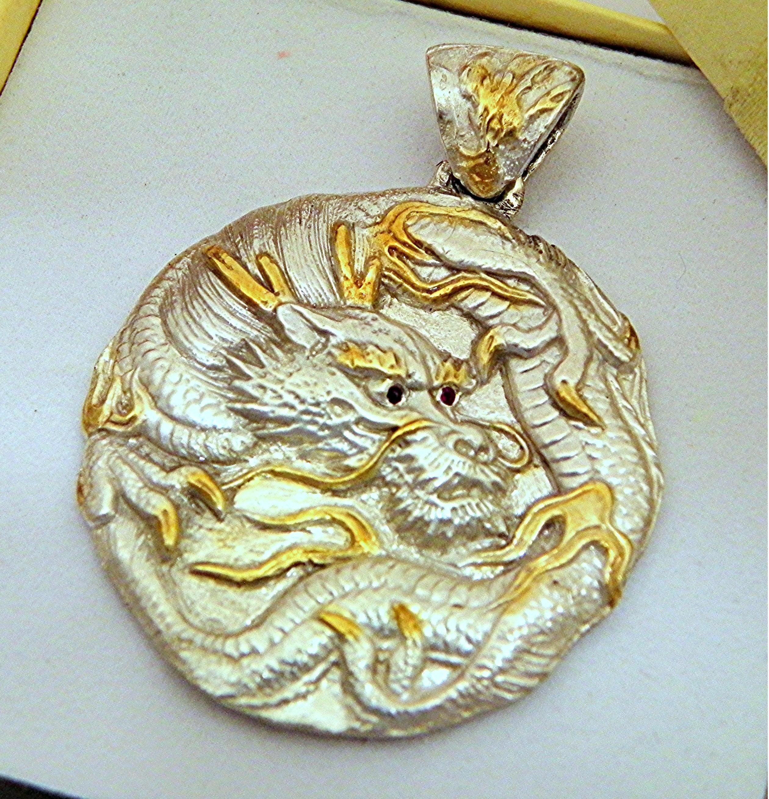Viking Necklace - Braided Leather Dragon Necklace – Viking Necklace with Silver Dragon End Caps