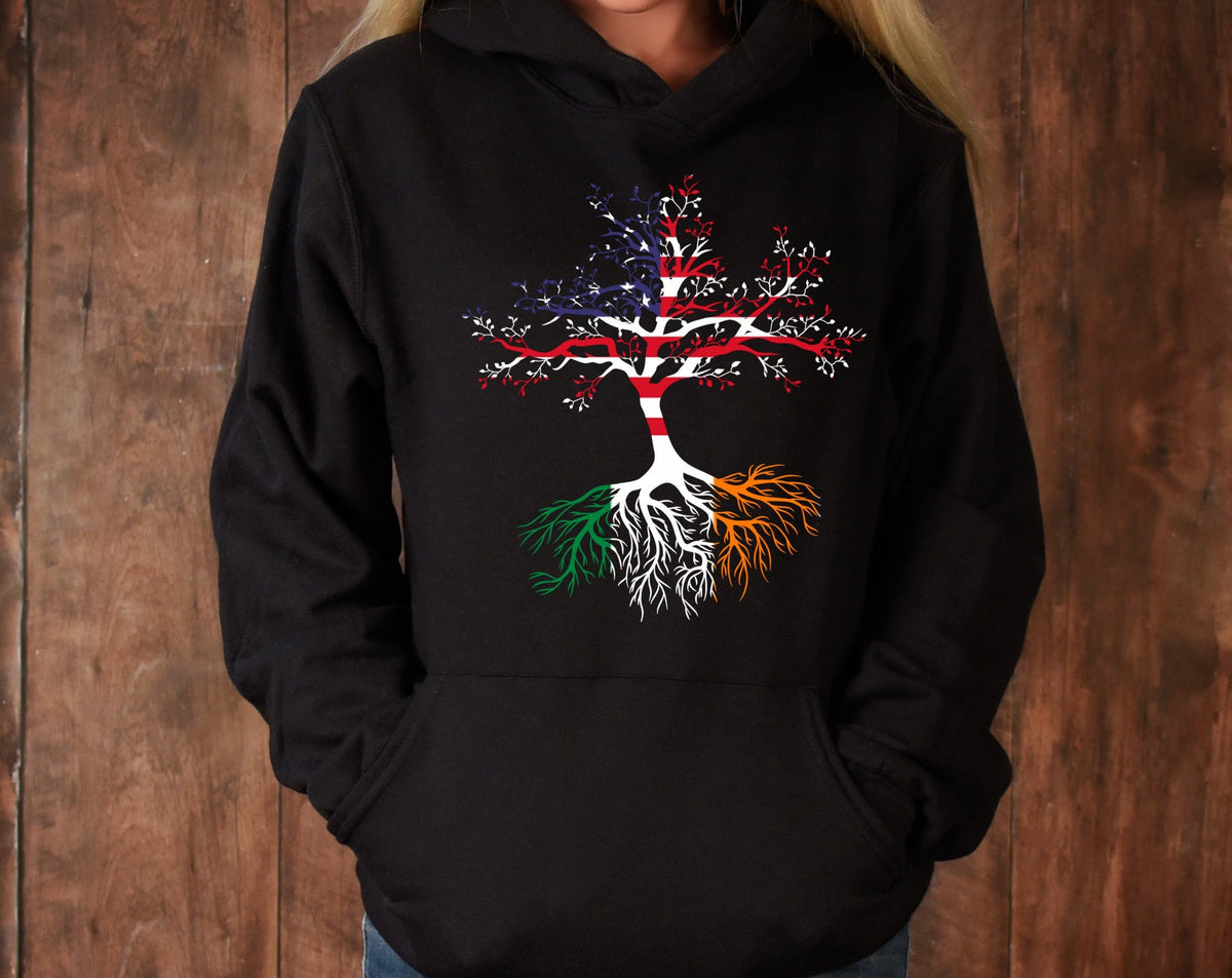 Viking Hoodie - Irish Viking Zip Hoodie, Ireland Flag Norse Ship Jacket, Celtic Unisex Heritage Gift