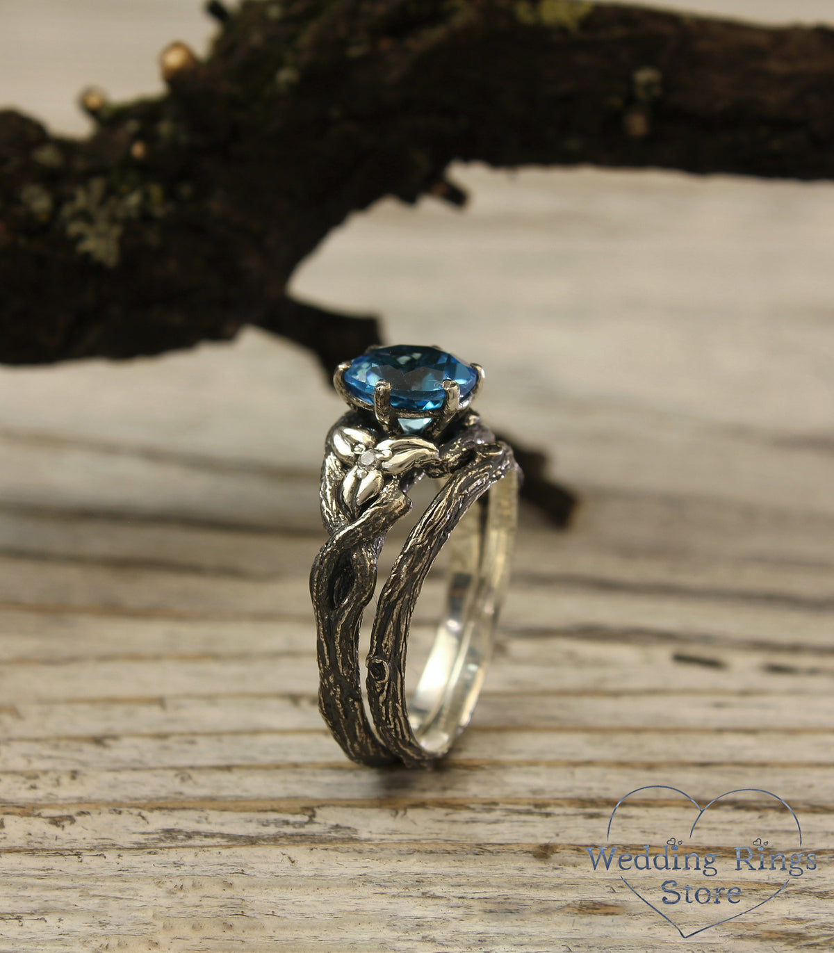 Viking Ring - Citrines in Silver Viking Wedding Band for Women & Men Custom Multi Gemstone Fantasy