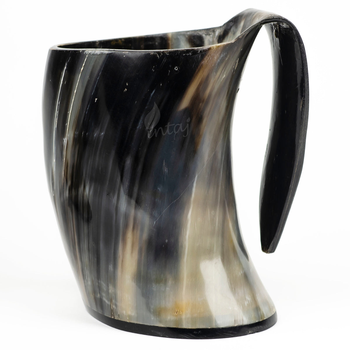 Viking Home Decor - Pack of 8 Handmade Viking Large Horn Mugs, Medieval Tankards, Ale Mead Beer