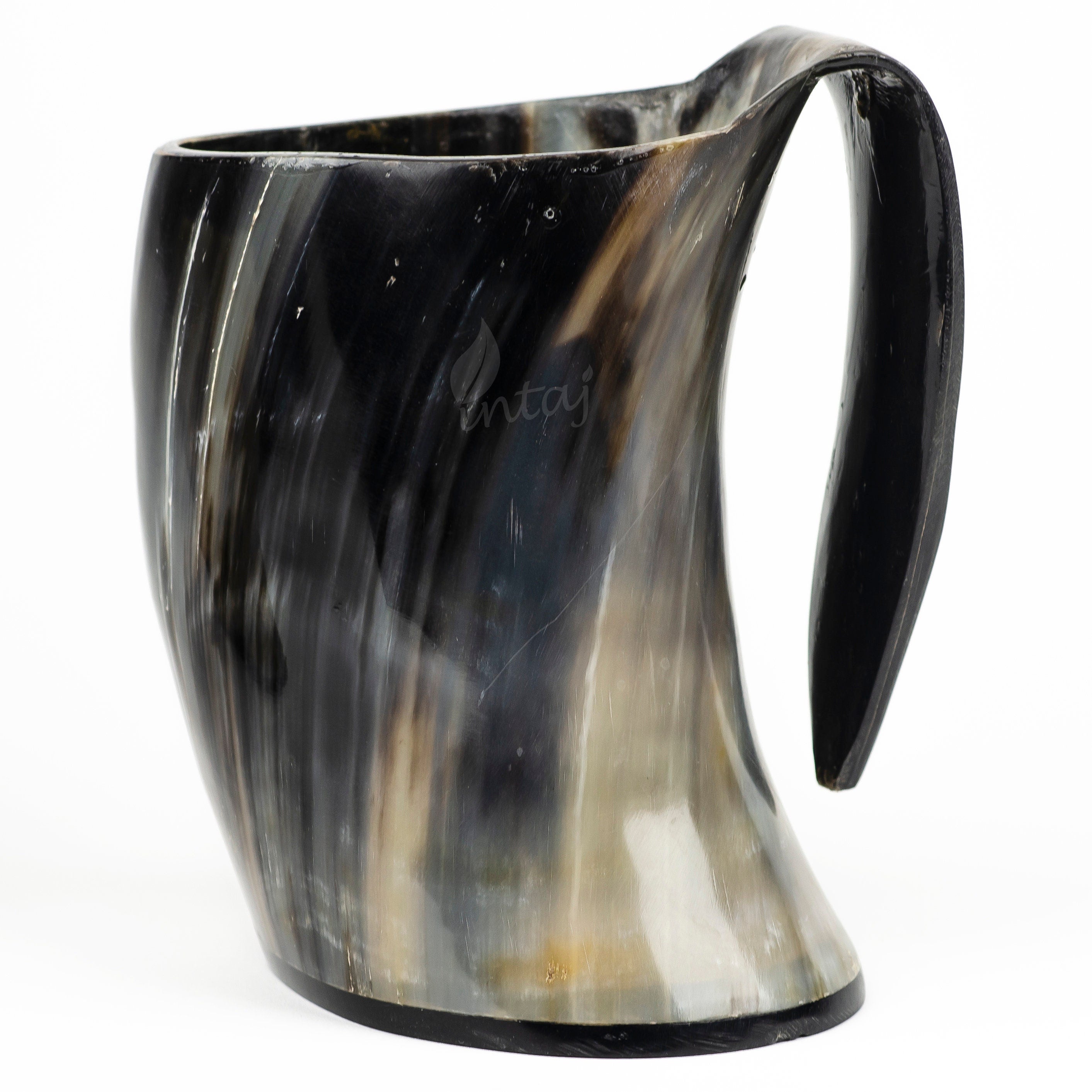 Viking Home Decor - Pack of 8 Handmade Viking Large Horn Mugs, Medieval Tankards, Ale Mead Beer