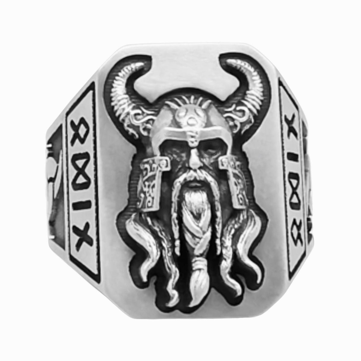 Viking Wolf Ring - Norse Raven Wolf Ring Silver Blue Stone Viking Celtic Knot Band