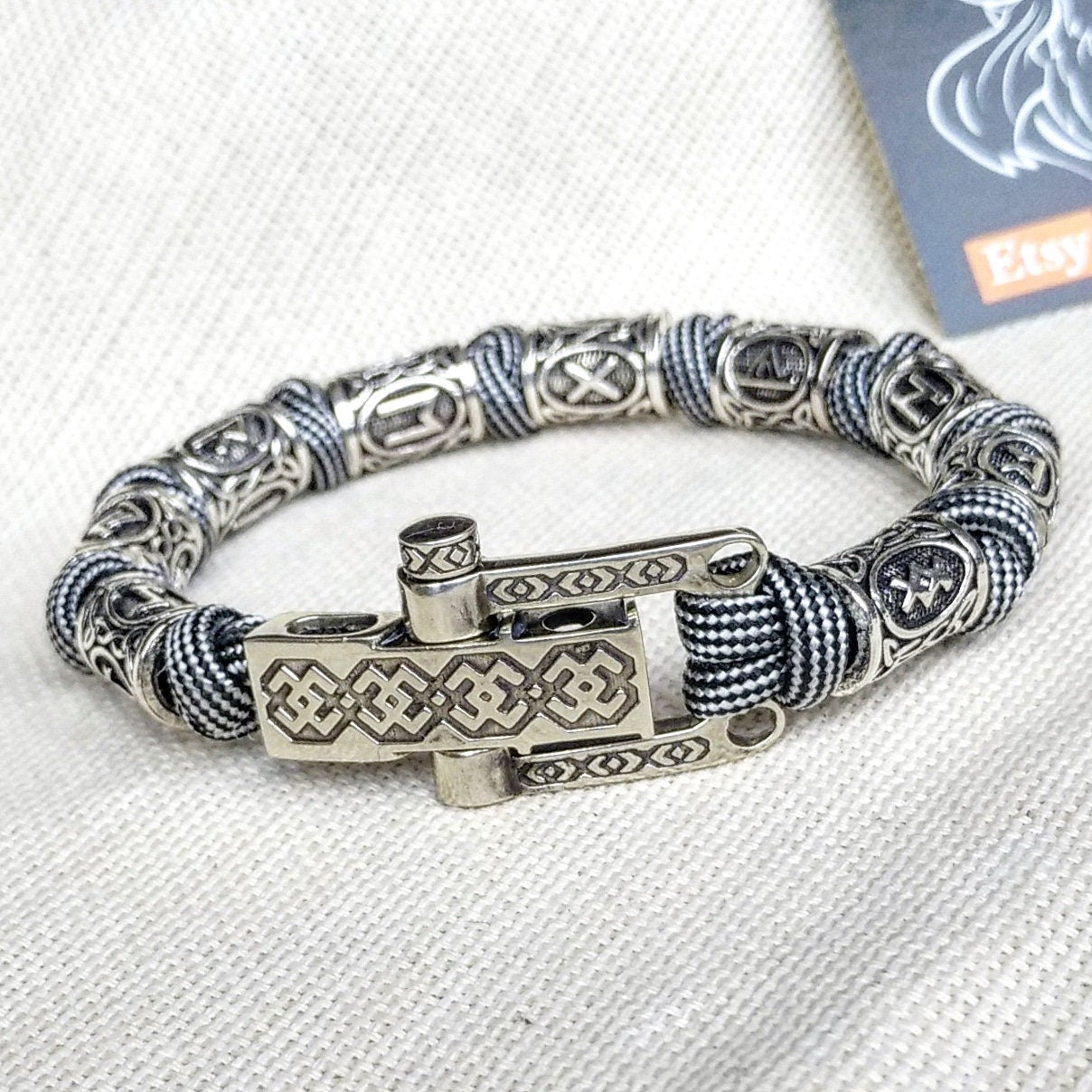 Viking Rune Bracelet - Nordic Viking Vintage Compass Leather Bracelet, Titanium Steel Viking Rune